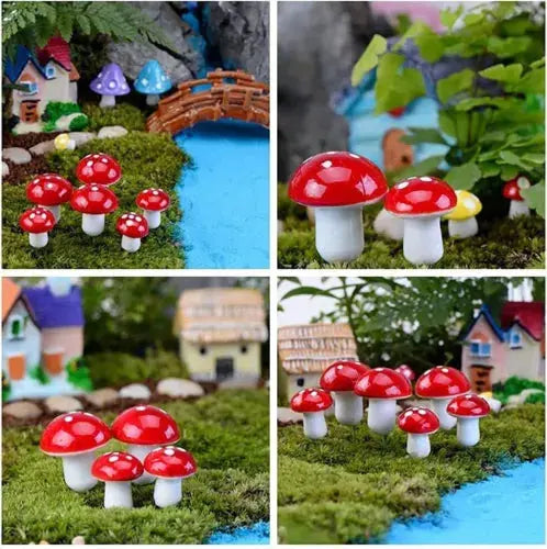 100X Mini Foam Mushroom Garden Ornament Flower Pot Bonsai Micro Landscape Decor Royalcart