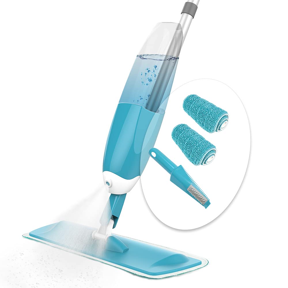 Microfibre Spary Mop with 2 Washable Pades & Refillable Bottle 360 Degree Spin Mop for Floor