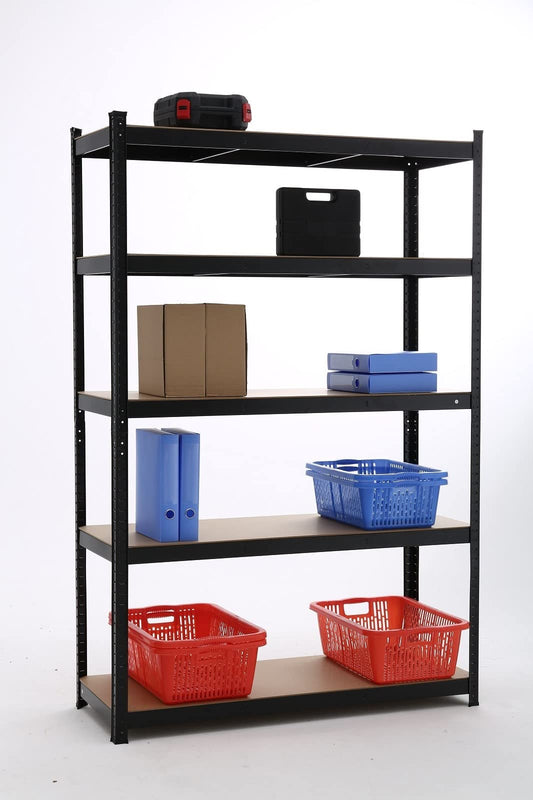 Warehouse 5 Tier Racking Shelf Heavy Duty Steel Garage Shelving Unit Garden Shed Shelving, 180x120x45cm Royalcart