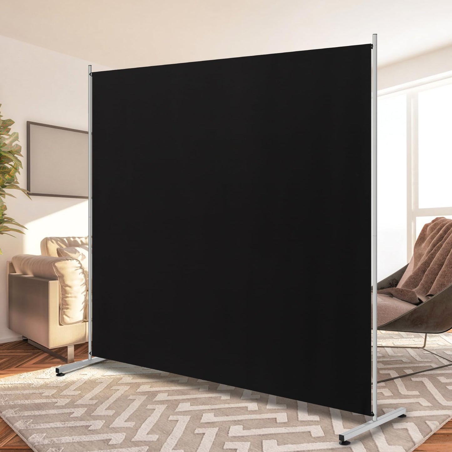 Single Large Panel Room Divider Privacy Screen for Office Freestanding Divider 71''W x 71''H