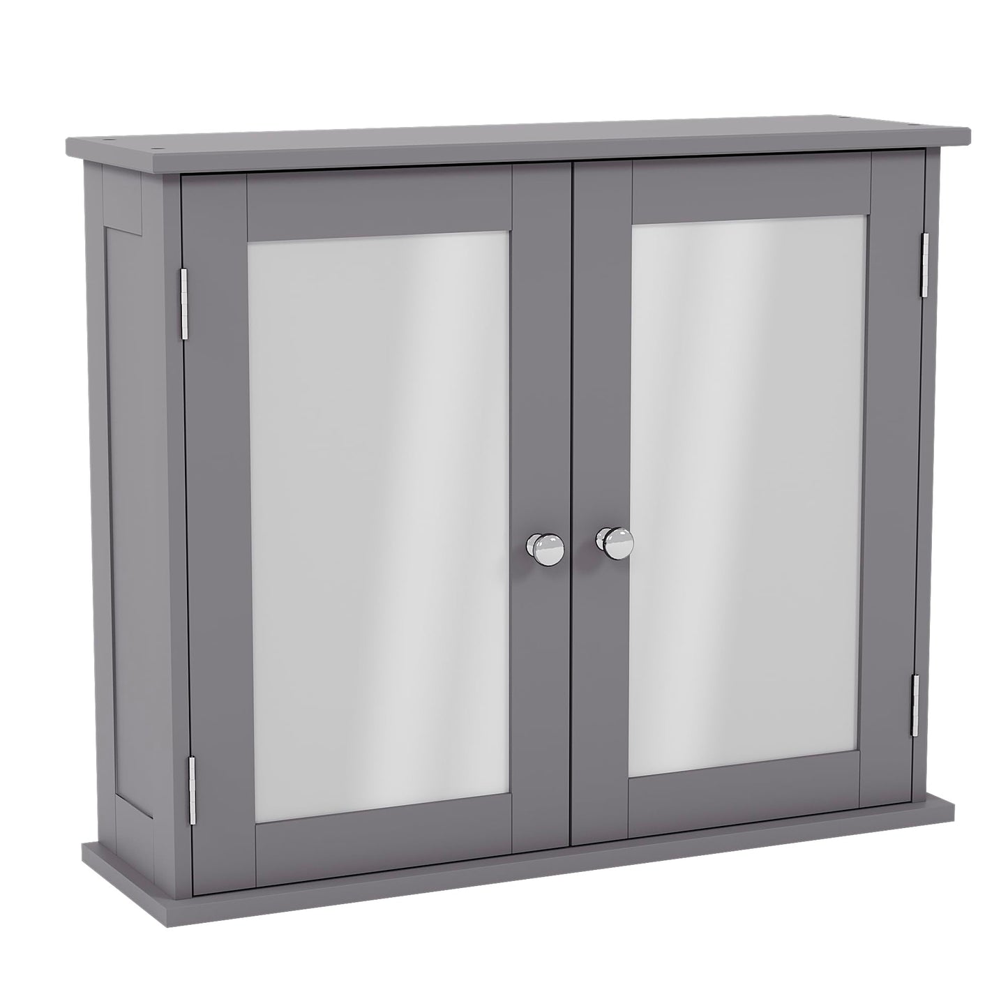 Double Door Mirrored Bathroom Cabinet Storage Cupboard Wall Mounted Royalcart