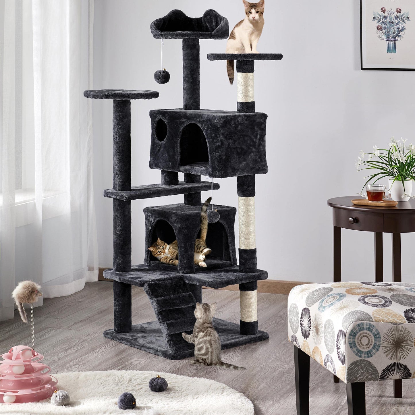 Cat Tree Cat Tower Cat Condo with Scratching Posts & Ladder for Cats Kittens