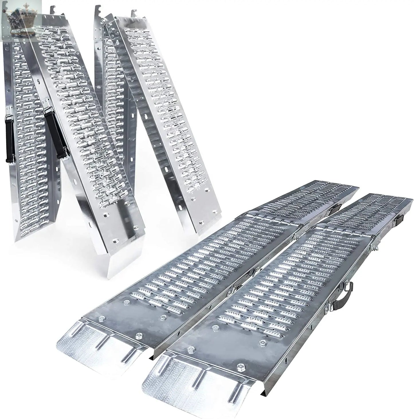 Folding ramp | Loading ramps 400 kg max | Folding ramp for Moto and access ramp | Resistant and convenient | Size 160 x 22.5x 4.5cm Royalcart