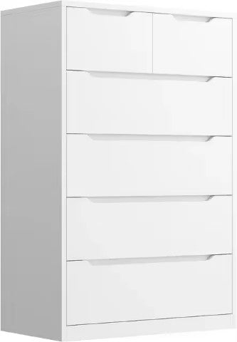 Wooden Storage Locker Cabinet Dresser for Bedroom with 6 Wood Drawers