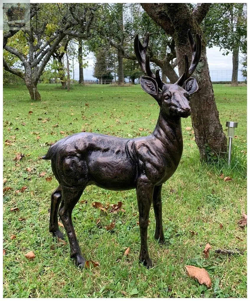Stunning Standing Stag, Buck, Ornament cast from Aluminium - 67cm tall Royalcart