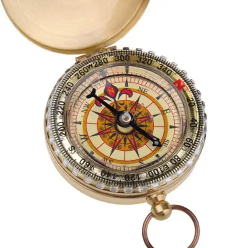 Vintage Brass Noctilucent Pocket Compass Hiking Camping Watch Royalcart
