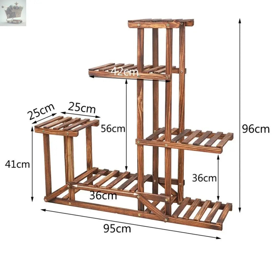 Wood Flower Display Plant Stand 5 Tier Corner Shelf Storage Rack Indoor Outdoor Royalcart