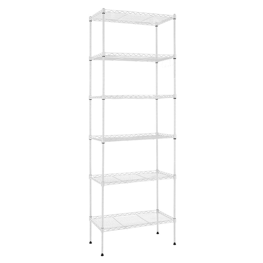 6 Tier Metal Storage Rack Shelving Wire Shelf Kitchen Office Unit Stand