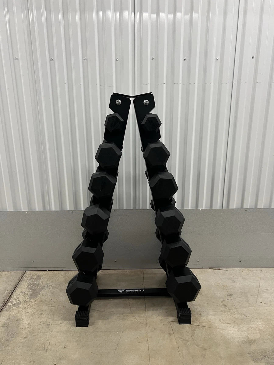 Hex Dumbbells 2.5-15kg Set with Vertical Rack Stand Storage Dumbbell Weights Set