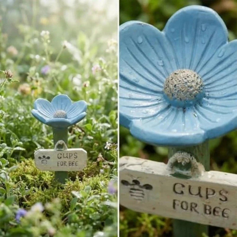 Colourful Resin Bee Watering Station Outdoor Garden Butterfly Water Feeder Bath Red,Yellow and pink