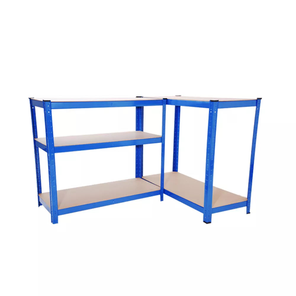 5 Tier Racking Shelf Heavy Duty 150x75x30cm Steel Garage Shelving Unit Garden Shed Shelving Blue