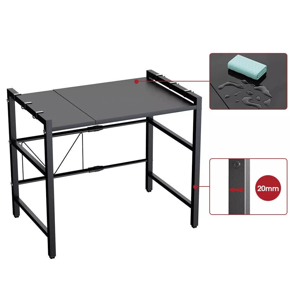 2 Tier Expandable Microwave oven Rack Stand Storage Holder Kitchen Corner Shelf