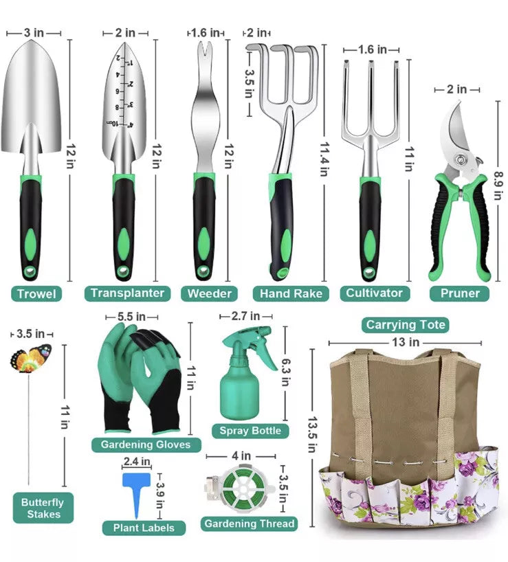 82Pcs Garden Tool Sets Gift Garden Hand Tool Kit Heavy Duty