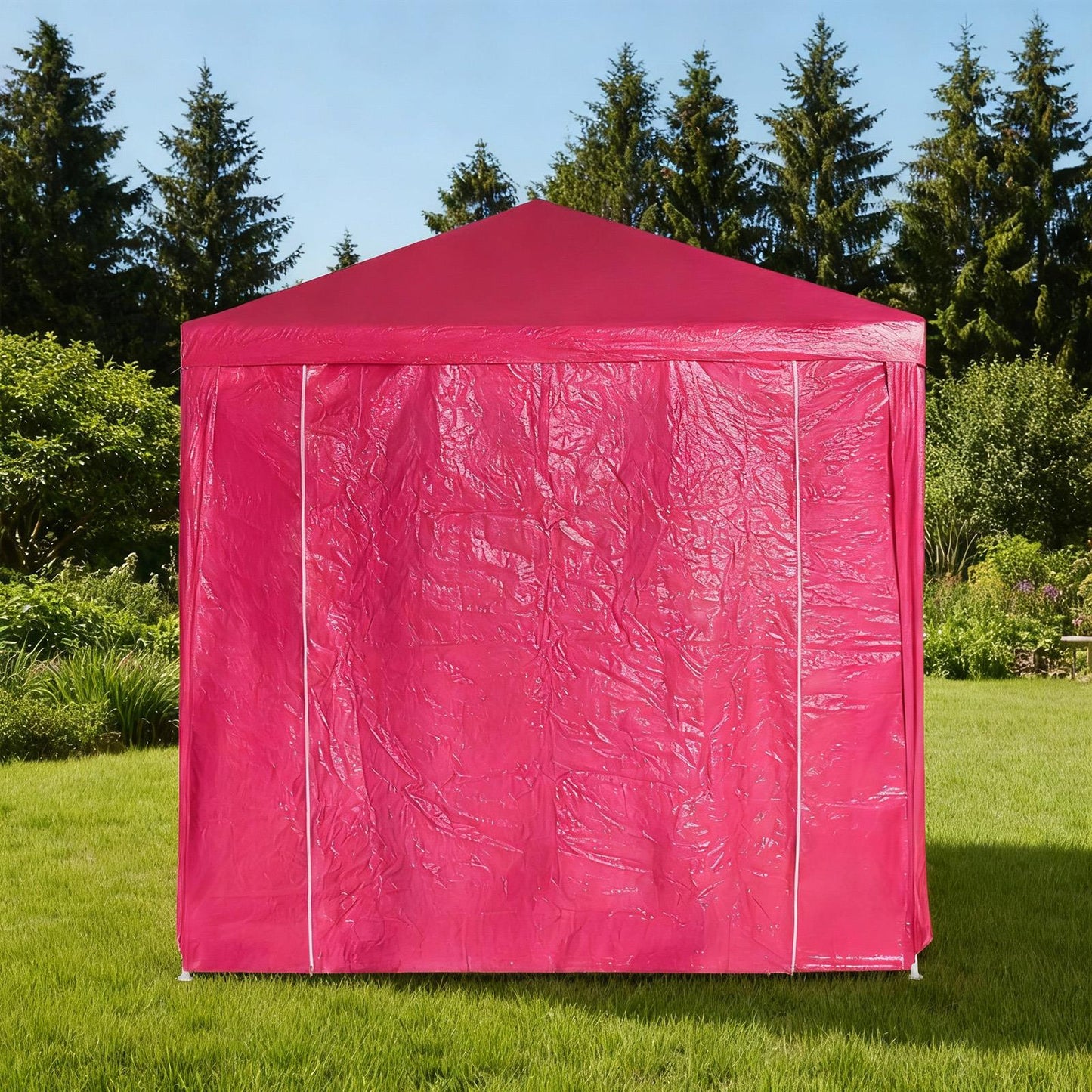 2.4x2.4m Garden Gazebo Outdoor Party Tent Canopy Hot Pink
