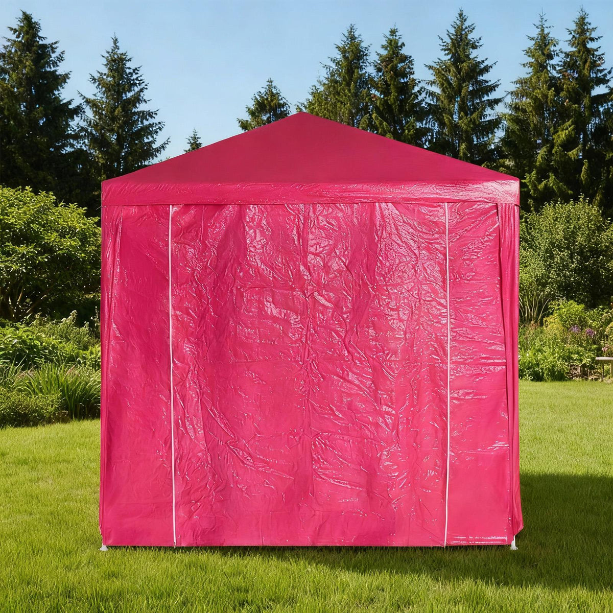 2.4x2.4m Garden Gazebo Outdoor Party Tent Canopy Hot Pink