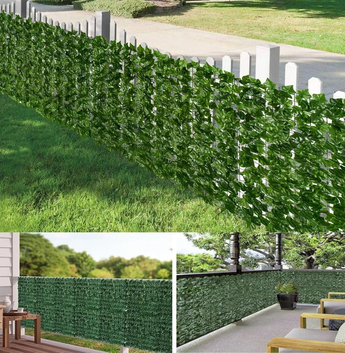 Artificial Hedge Fake Ivy Leaf Garden Fence Privacy Screening Roll Wall Panel 18x2m