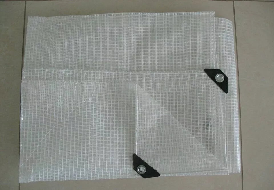 Heavy-Duty Waterproof Mesh Reinforced Transparent Polyethylene Sheeting Clear Tarpaulin Multipurpose