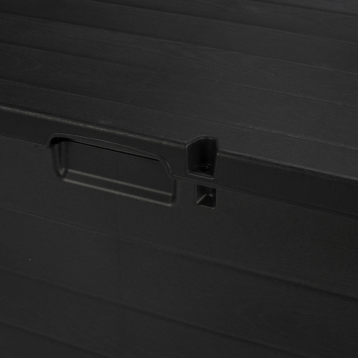 350L Outdoor Patio Black Plastic Garden Storage Box With Handles And Wheels