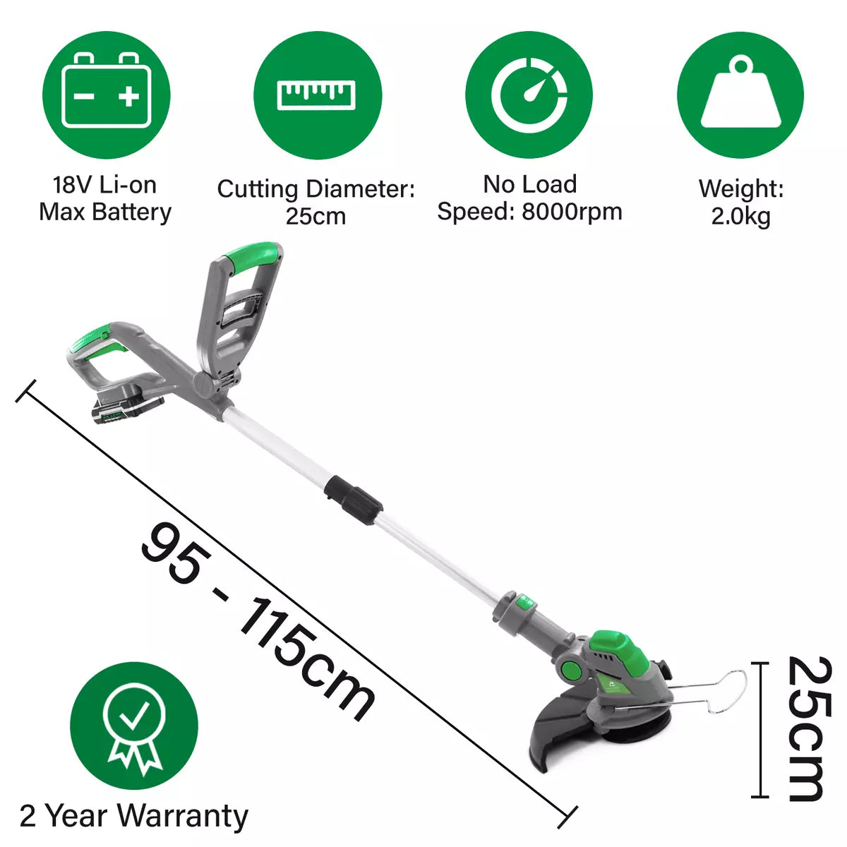 Grass Strimmer Cordless 18V Electric Lawn Edger Trimmer with Battery and Charger