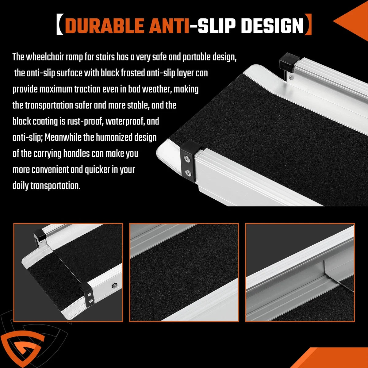 5ft (150cm) Folding Portable Wheelchair Ramp Mobility Scooter Home/Car Threshold
