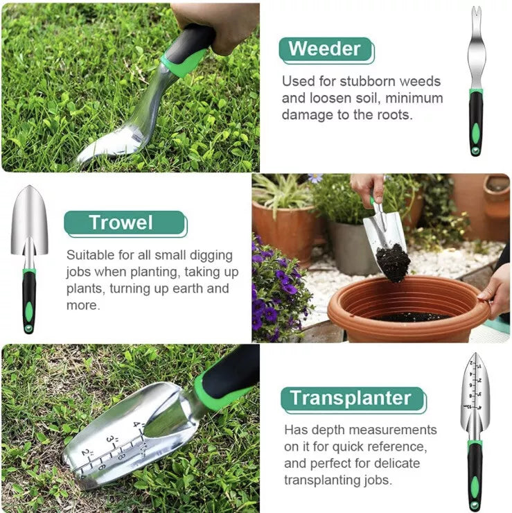 82Pcs Garden Tool Sets Gift Garden Hand Tool Kit Heavy Duty