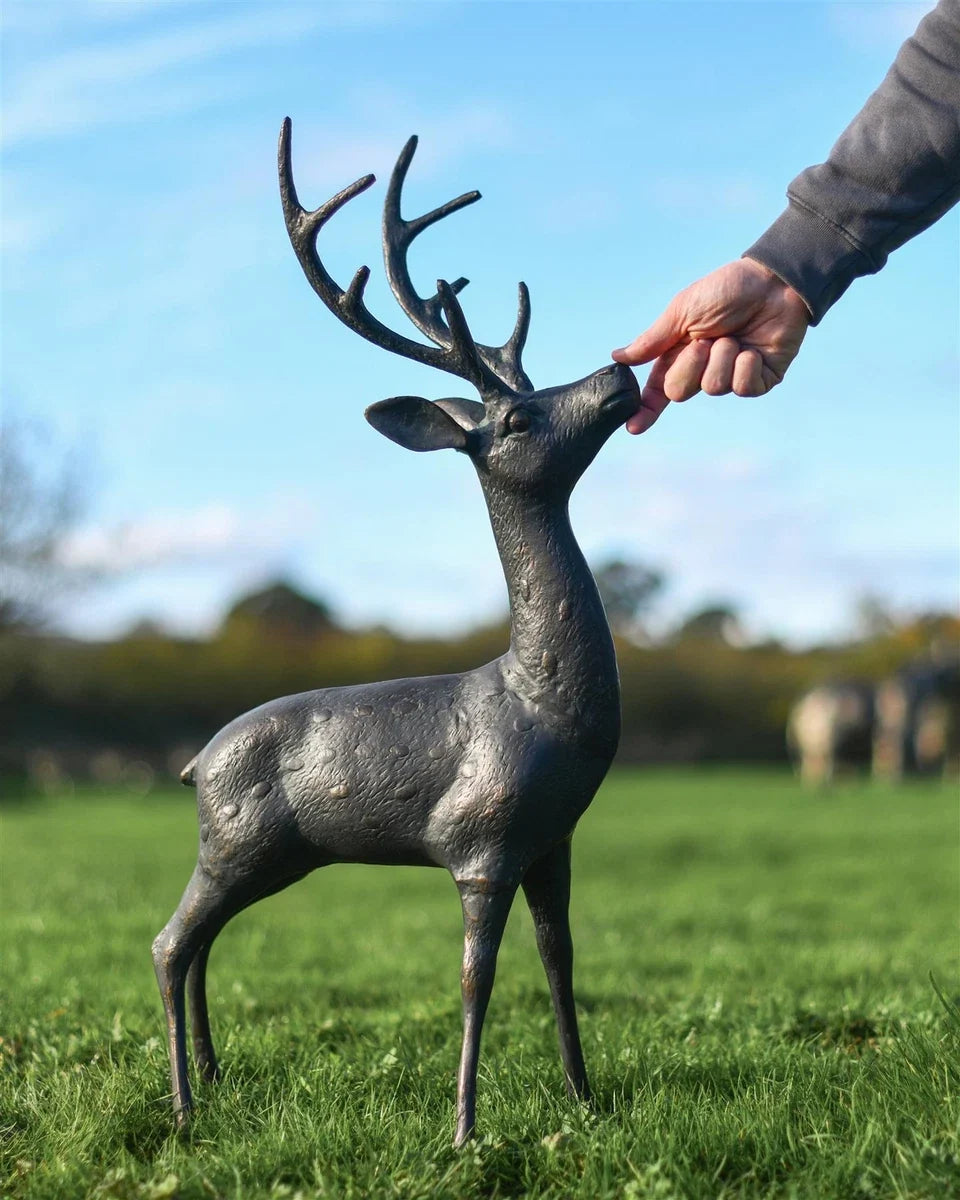 Woodland Deer Stag Garden Sculpture Outdoor Ornament Cast Aluminium