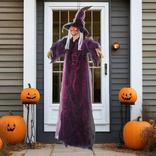 Halloween Life Size Talking Witch Animated Spooky Animatronic Witch Scary Decor