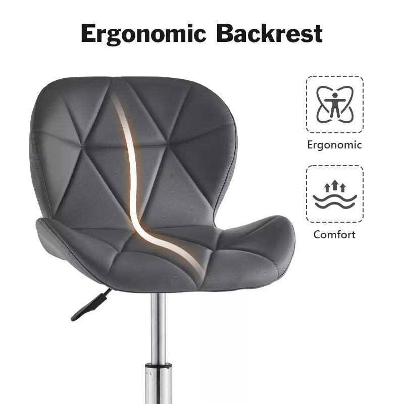 Computer Desk Office Chair Chrome Legs Lift Swivel Adjustable Height