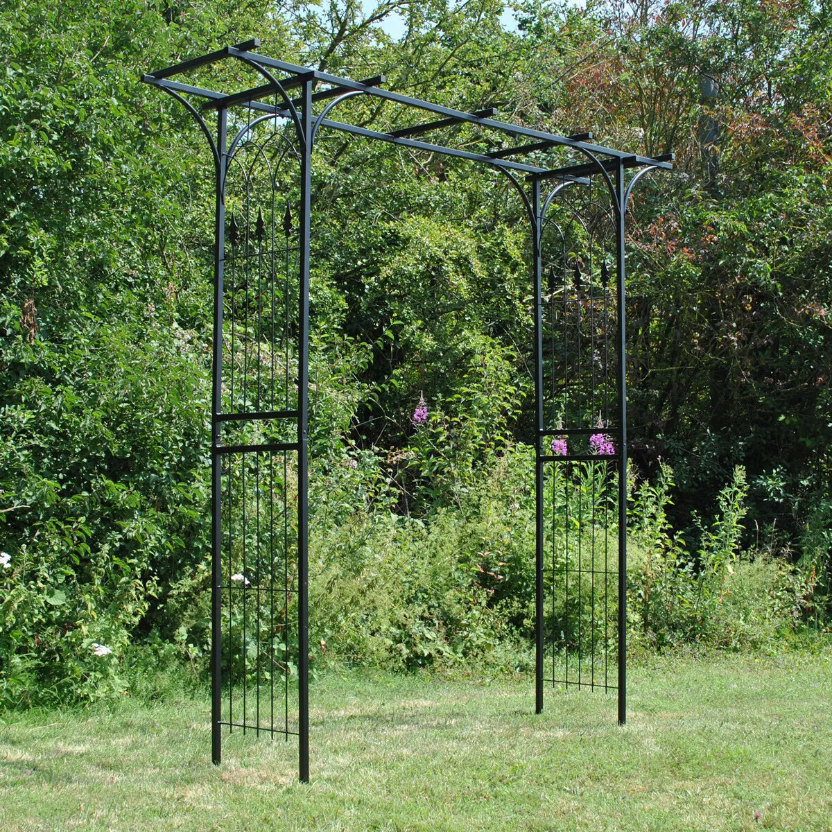 Metal Garden Arbour Style Arch Design with Ground Spikes