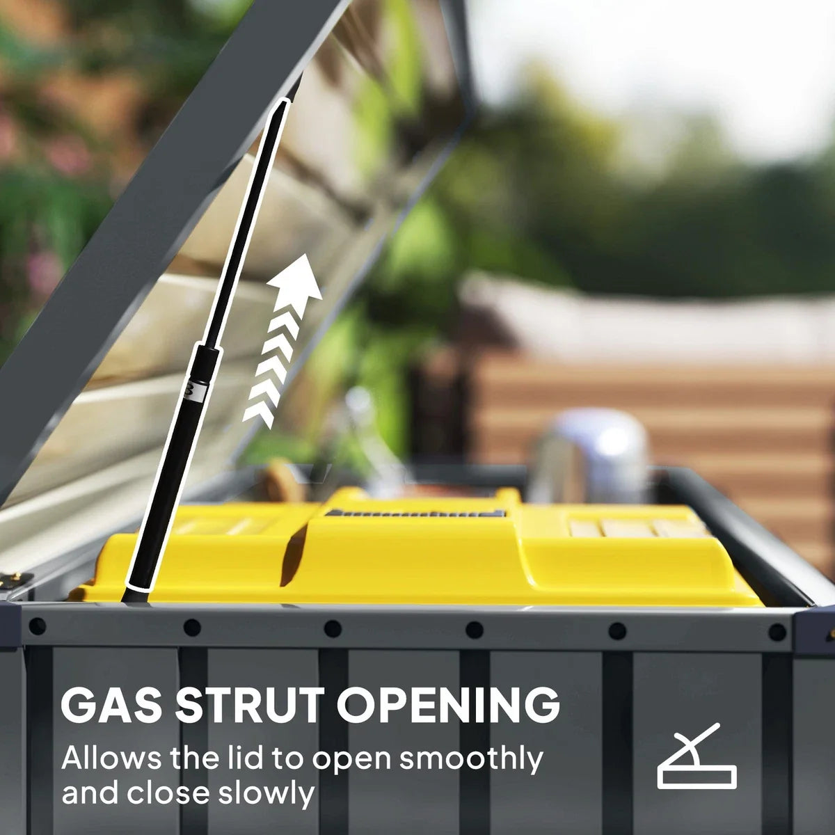 400L Waterproof Metal Outdoor Storage Box with Lock and Keys
