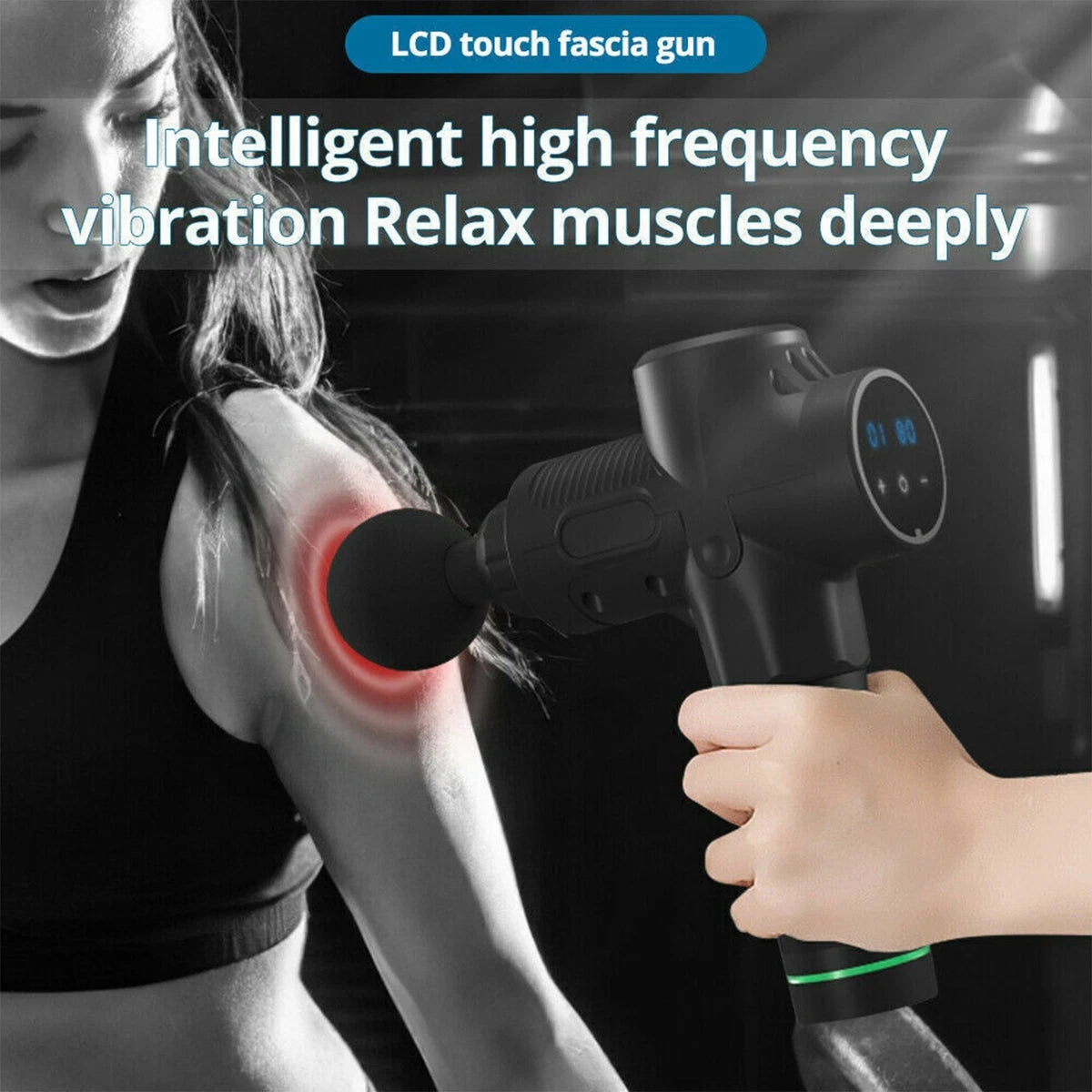 Deep Massage Gun 30 Speeds Percussion Massager Muscle Vibration W/ 8 heads