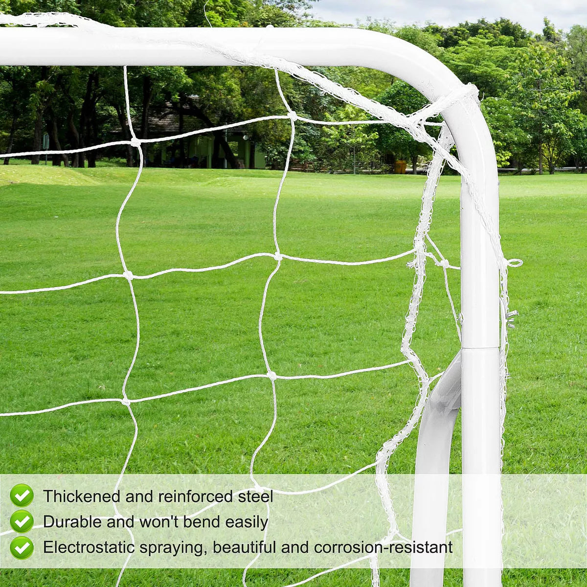 Single Football Goal Post Practice Soccer Training with Outdoo Net and Pegs 7FT x 5FT