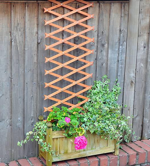 3X Garden Gardeners Dark Wood Coloured Wooden Expanding Expandable trellis 6x2f
