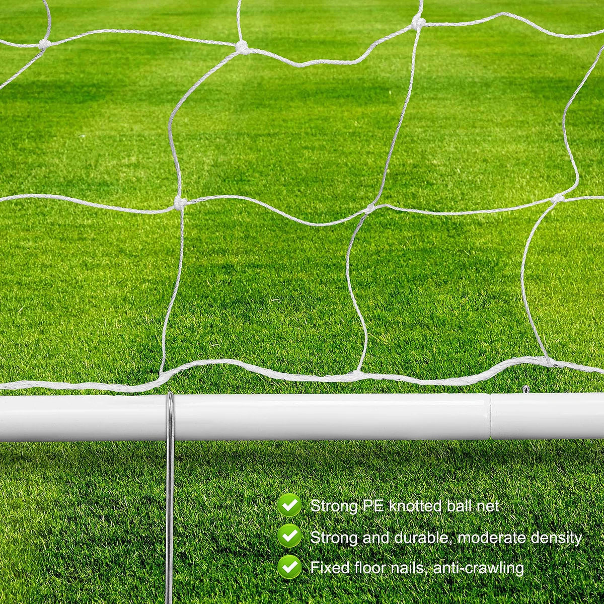 Single Football Goal Post Practice Soccer Training with Outdoo Net and Pegs 7FT x 5FT