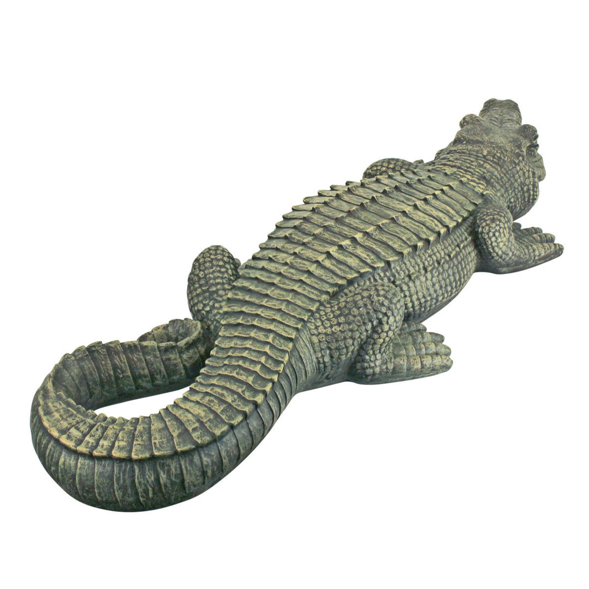 Swamp Beast Lawn Alligator Crocodile Garden Sculpture, 94 cm, Polyresin, Full Color, Beige
