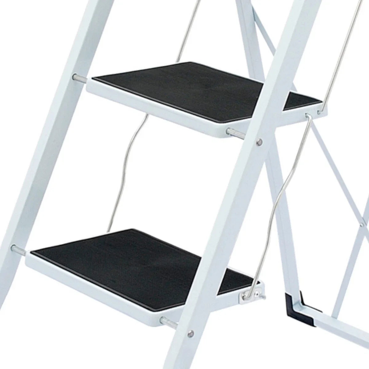 NEW! Foldable 3 Step Ladder Stepladder Non Slip Tread Safety Steel