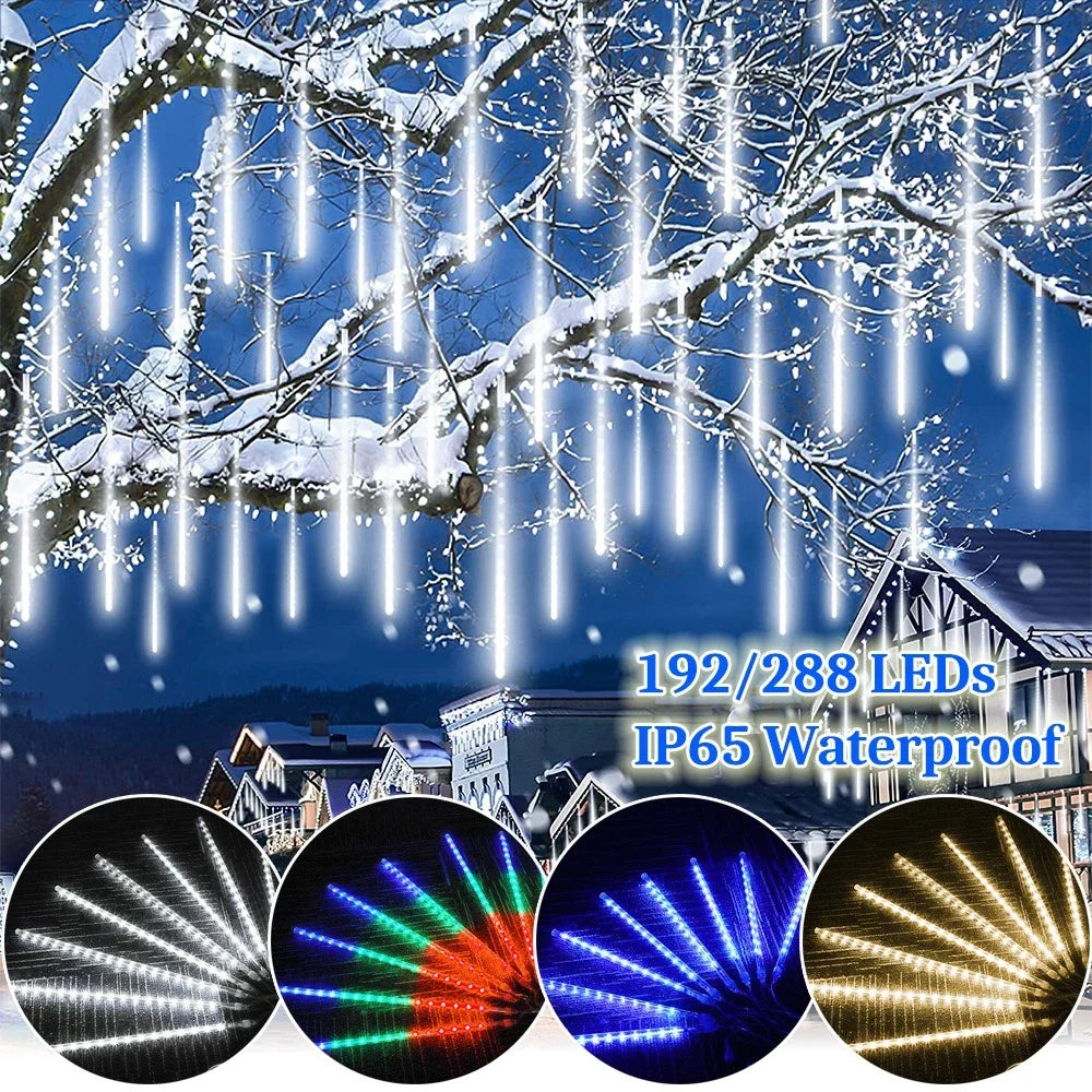 50cm 288led Christmas Shower String Lights Xmas Outdoor Snowfall Fairy Lights