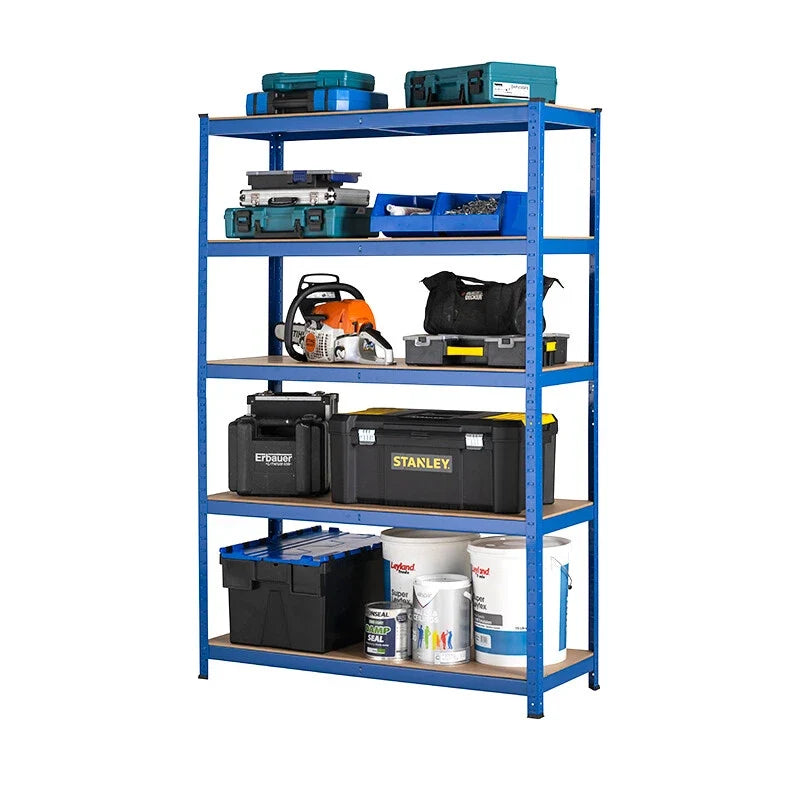 180x120x40cm Garage Shelving Units Single Bay 5 Tier Shelf Unit
