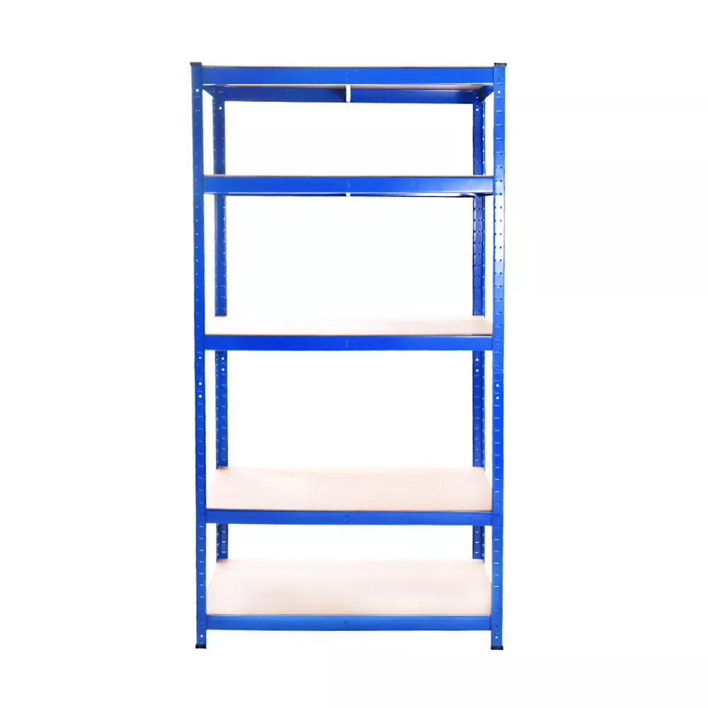 5 Tier Racking Shelf Heavy Duty 150x75x30cm Steel Garage Shelving Unit Garden Shed Shelving Blue