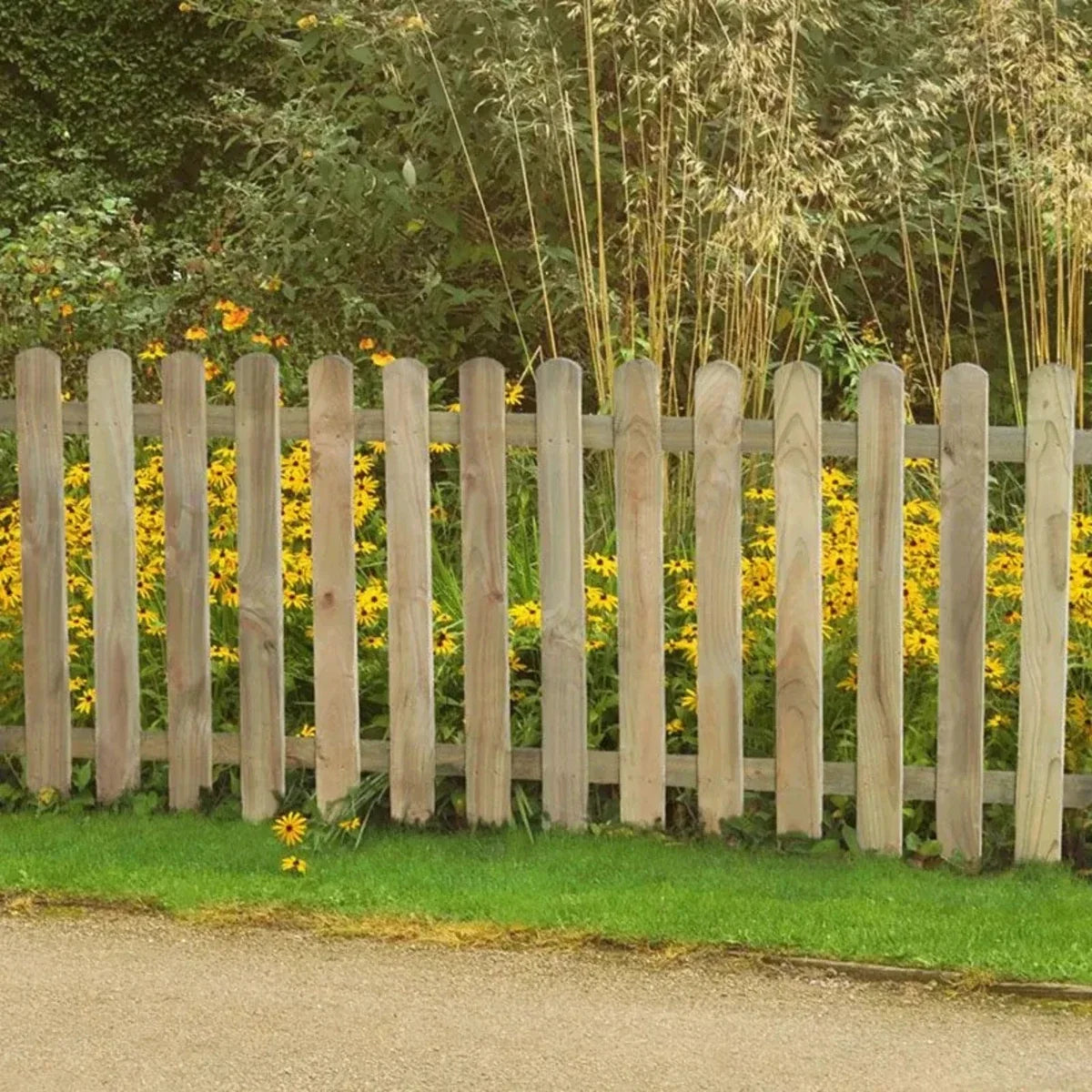 Picket Garden Fence Panels 3ft High x 1.8m (6ft) Long Hand Built Treated Wood UK