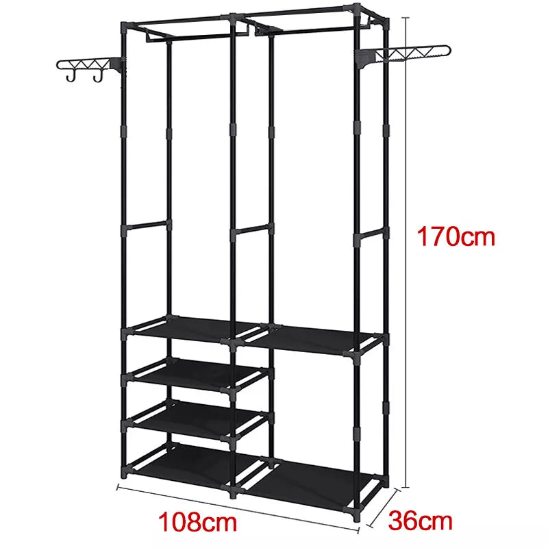 Heavy Duty Metal Clothes Rail Storage Garment Shelf Hanging Display Stand Rack Gearcourt