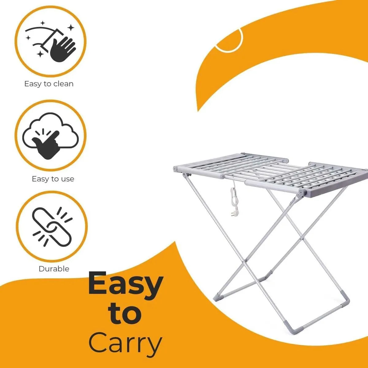 Electric Heated Clothes Dryer Indoor Foldable Drying Horse Rack 230W Royalcart