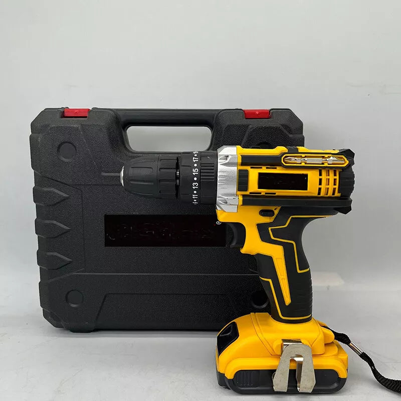 2 Battery 21V Cordless Drill Combi Driver High Power Electric Screwdriver Set UK Royalcart