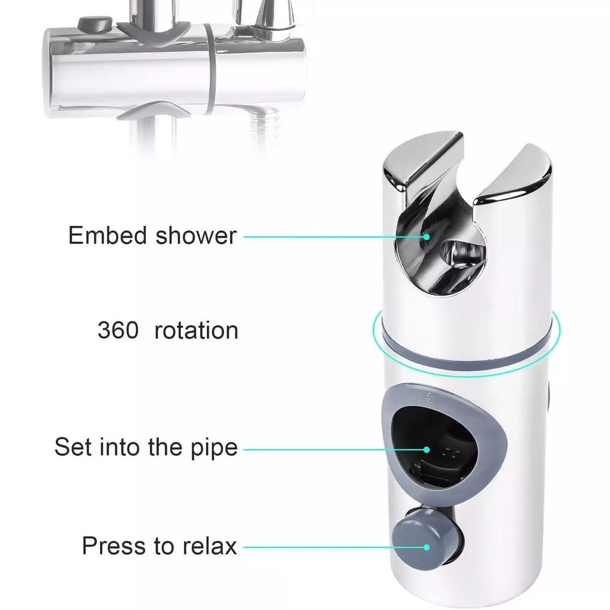 Shower Kit Twin Head 2 Mixer Shower Heads Rail Hose Riser Square Bathroom Set Royalcart