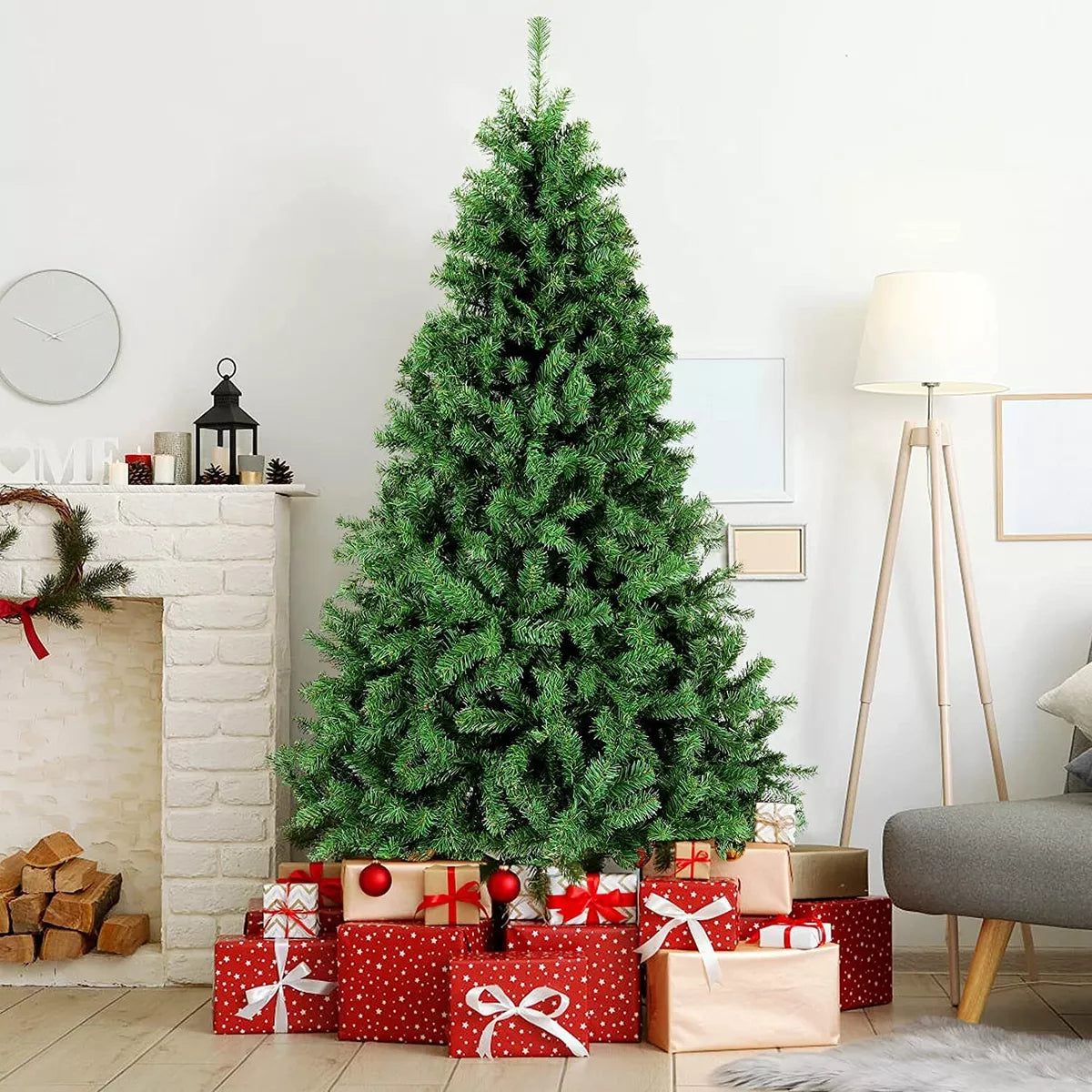 8ft Christmas Tree with Stand Bushy Artificial Xmas Tree Home Decor Royalcart