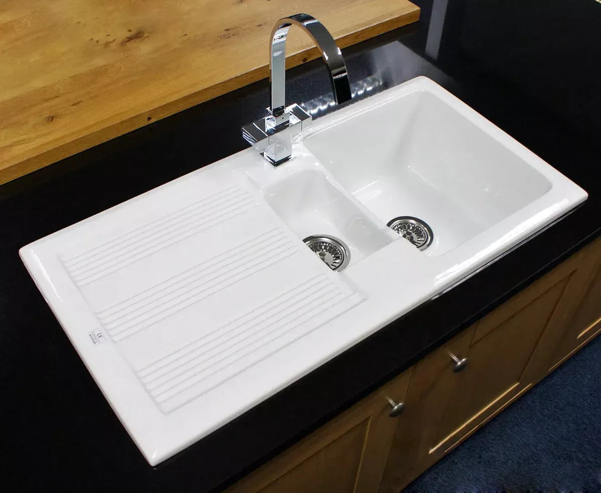 Ceramic 1.5 Bowl Kitchen Sink with Waste by Rak Royalcart