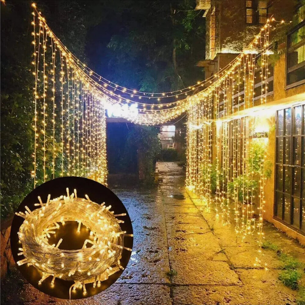 Fairy String Lights 10-50m Mains Plug In Christmas Tree Indoor & Outdoor Remote Royalcart