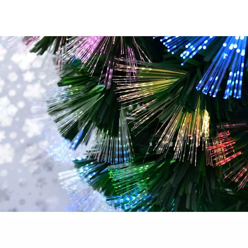 6ft Pre Lit Christmas Tree Xmas Fibre Optic LED Lights Star