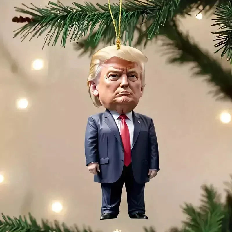 Patriotic Donald Trump 2024 Christmas Ornament ,Acrylic Tree Decor, Holiday Gift