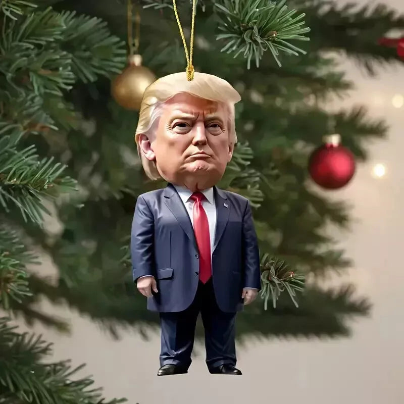 Patriotic Donald Trump 2024 Christmas Ornament ,Acrylic Tree Decor, Holiday Gift
